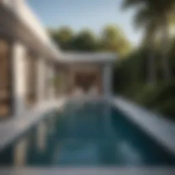 A luxurious built-in swimming pool showcasing modern design and aesthetics
