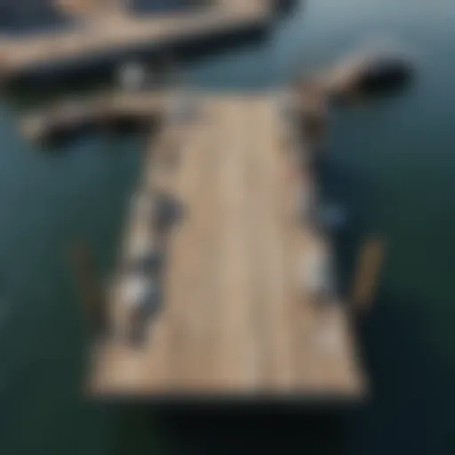 Aerial view of a newly constructed dock showcasing modern design