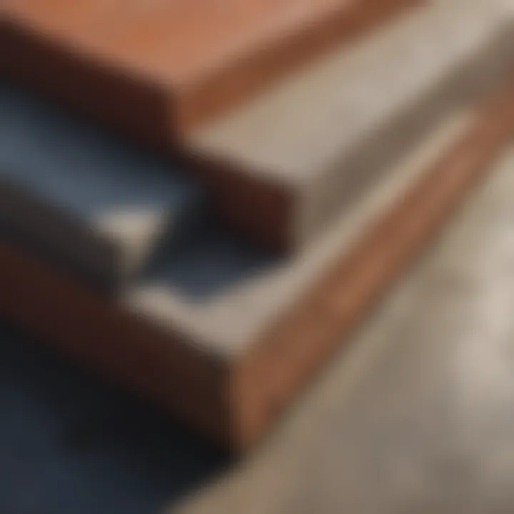 Close-up of various construction materials used for docks