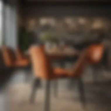 Illustration showing various dining chair styles and their dimensions