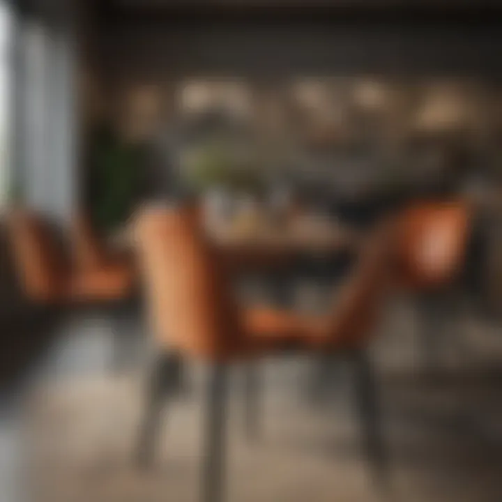 Illustration showing various dining chair styles and their dimensions