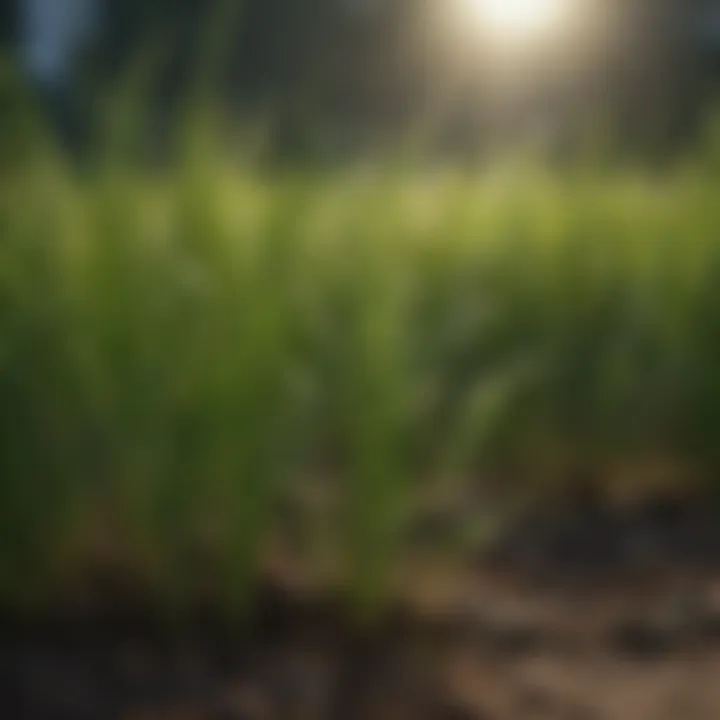 Close-up of shade-tolerant grass seeds showcasing their unique characteristics.