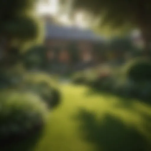 A lush shaded lawn with various grass types thriving in low light.
