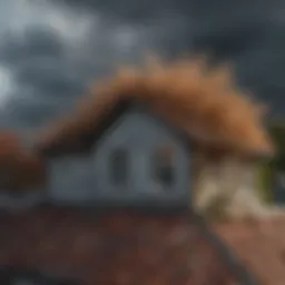 Damaged roof from windstorm