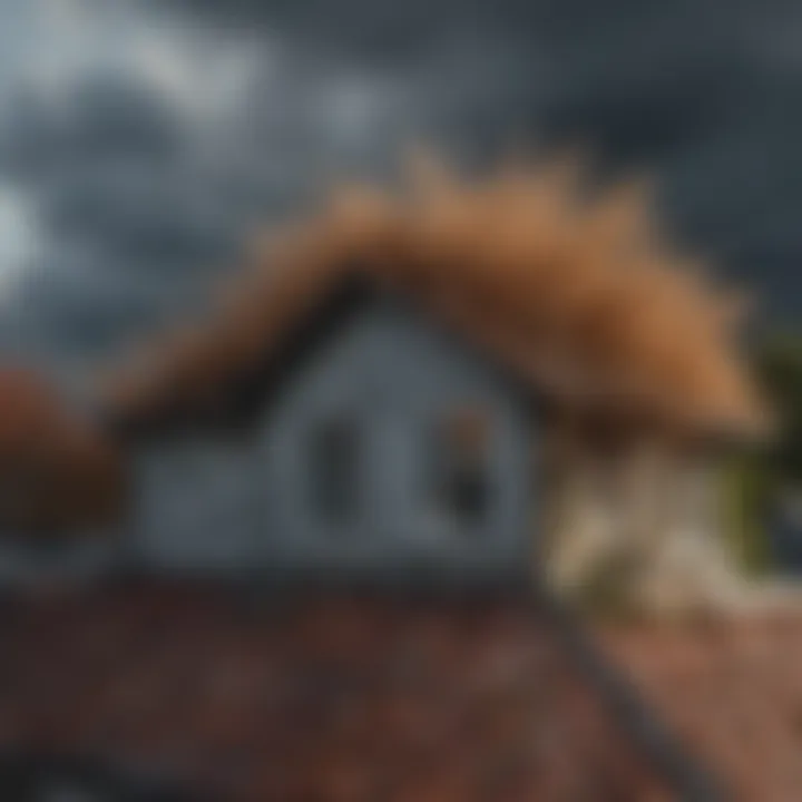 Damaged roof from windstorm