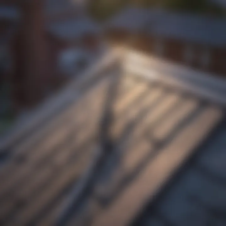 Illustration of a lightning conductor installed on a residential roof