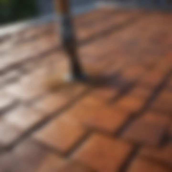 Visual representation of different roof cleaning techniques