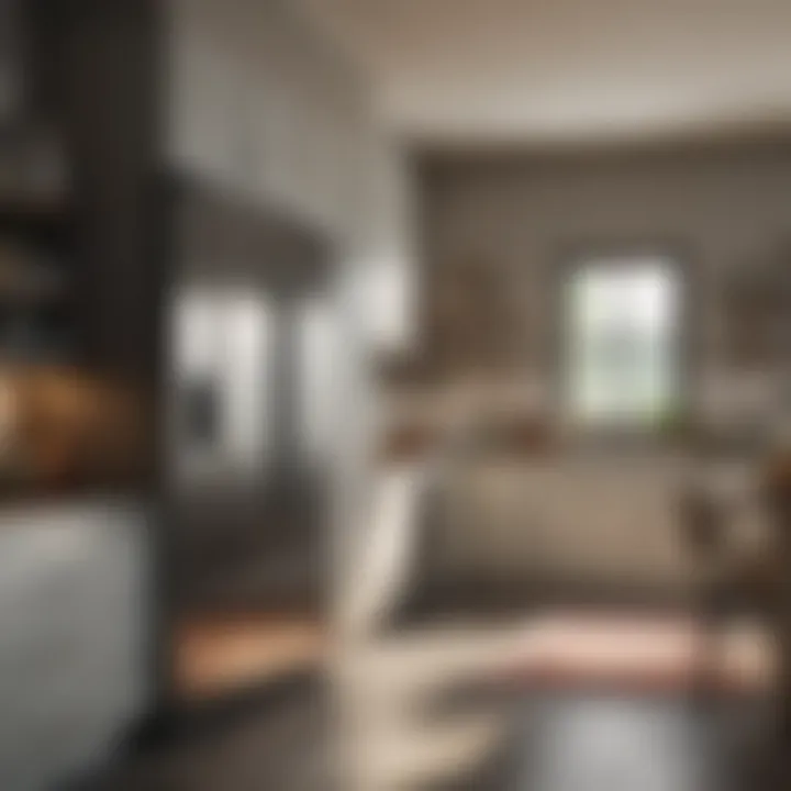 Visual representation of kitchen design influenced by fridge size