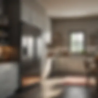 Kitchen Design Influenced by Refrigerator Size Visual representation of kitchen design influenced by fridge size
