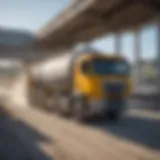 Concrete truck delivering ready mix concrete