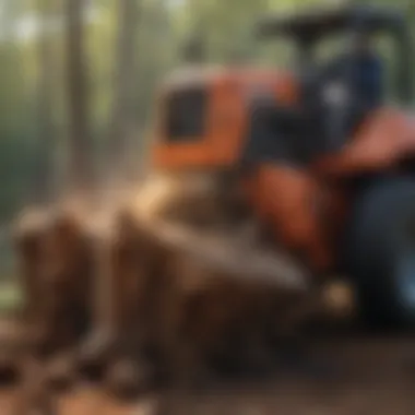 Modern Techniques for Efficient Stump Removal A stump grinding machine at work