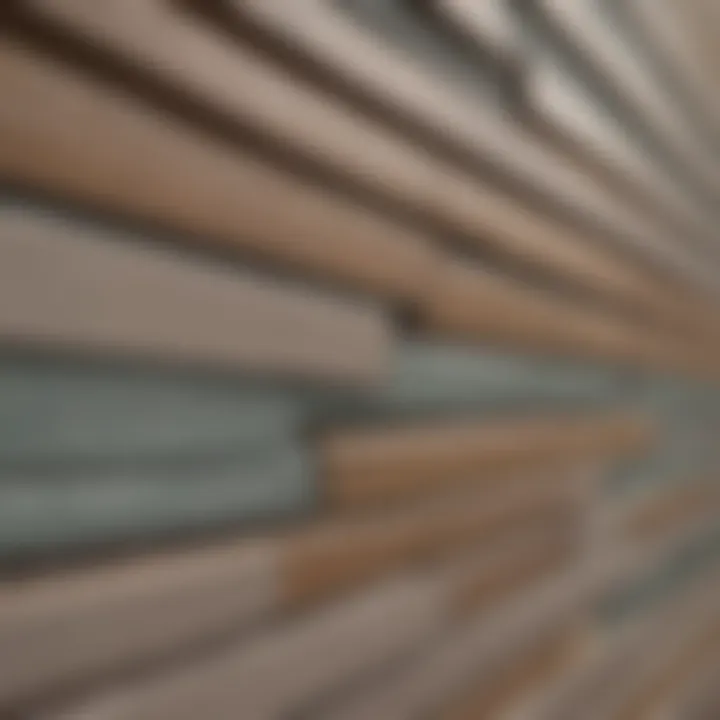 Different vinyl siding colors displayed