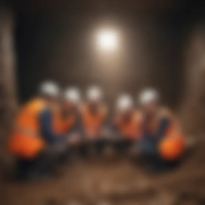 Project management meeting for trenching operations