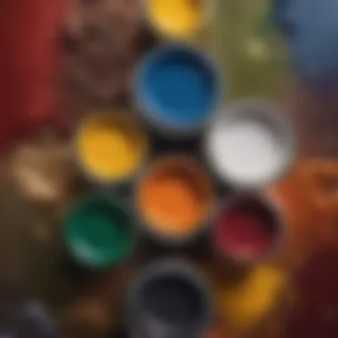 Diverse Color Palette of Tintable Paint Close-up of a tintable metal paint can displaying various color options
