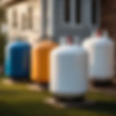 Different sizes and designs of propane tanks