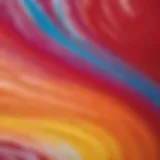 Vibrant acrylic latex paint swirls showcasing color depth