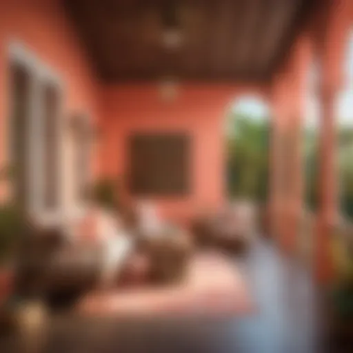 Vibrant Coral Oasis Porch Color Scheme