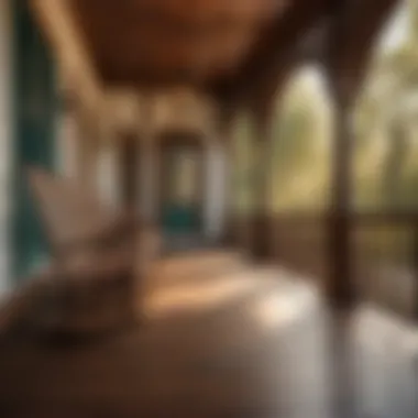 Vintage-inspired wood porch cover with ornate carvings