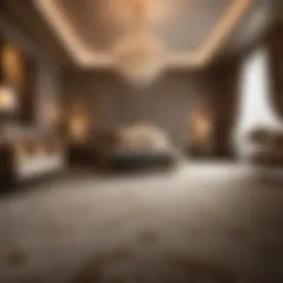 Luxurious wall-to-wall carpet texture in elegant room