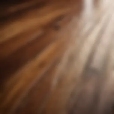 Close-up of warped hardwood planks caused by water damage