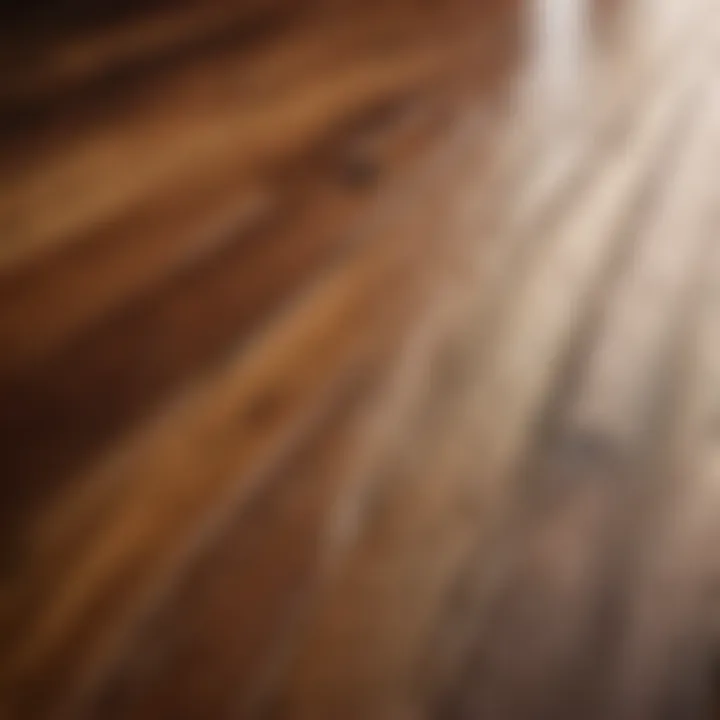 Close-up of warped hardwood planks caused by water damage