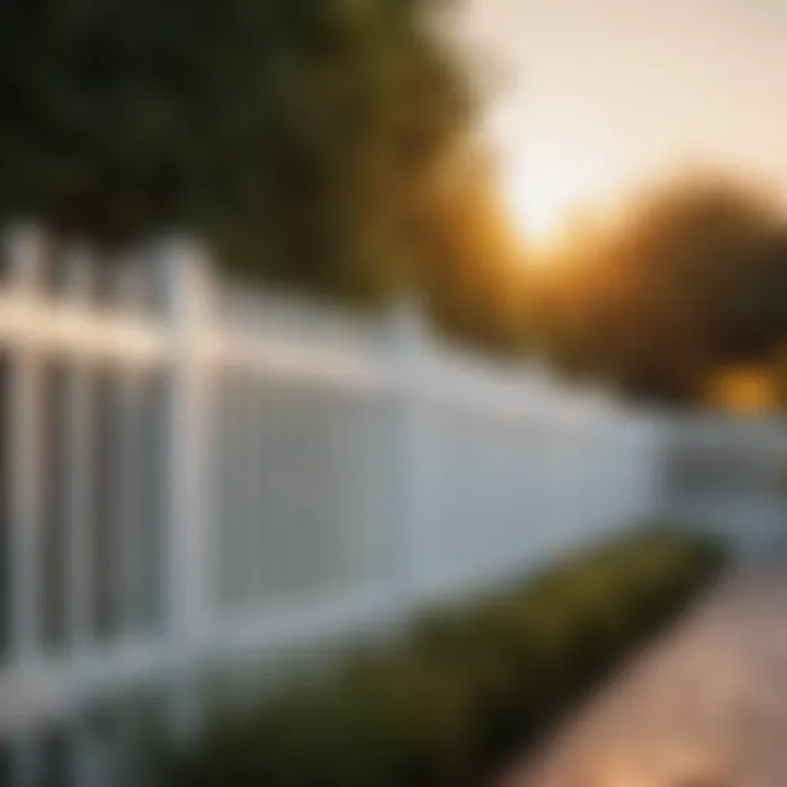 White Fence at Dusk with Soft Ambient Lighting