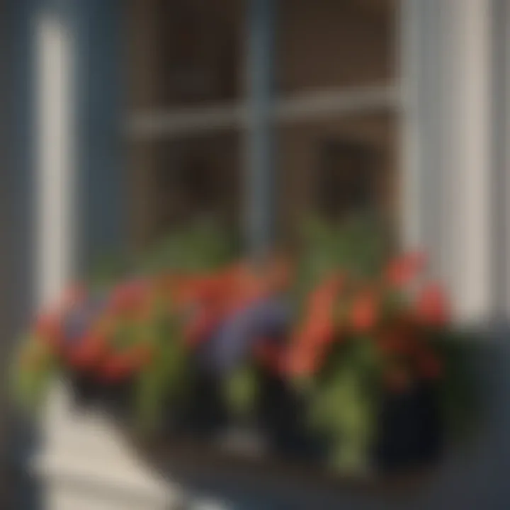 A variety of plants suitable for window flower boxes