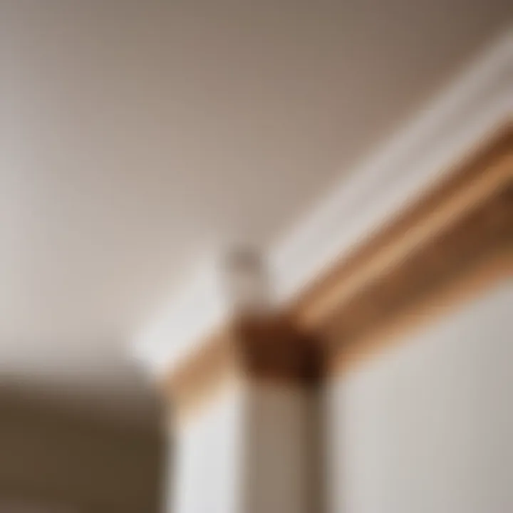 Close-up of wood crown moulding profile