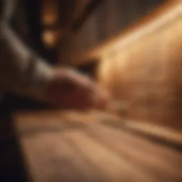 Wood planks being carefully measured