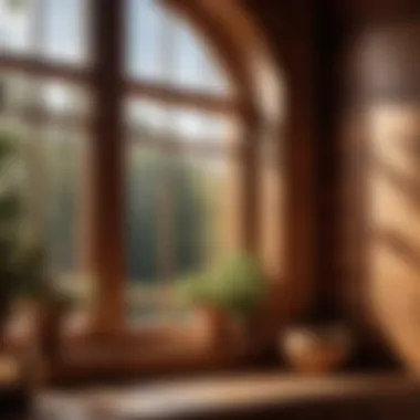 Natural Beauty of Wood Grain in Windows Beautiful wooden window with natural grain patterns