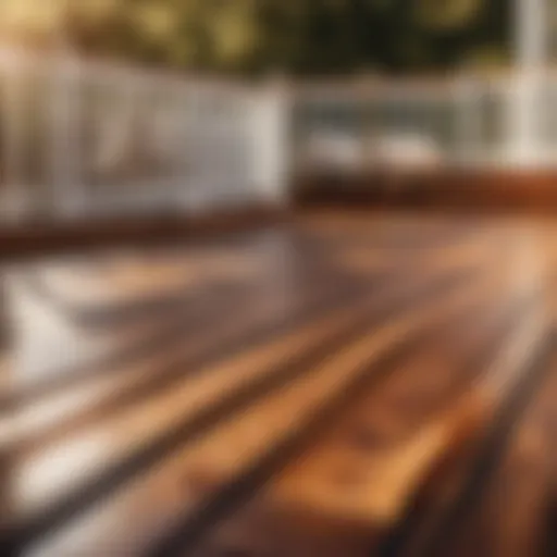 Wooden deck in preparation stage