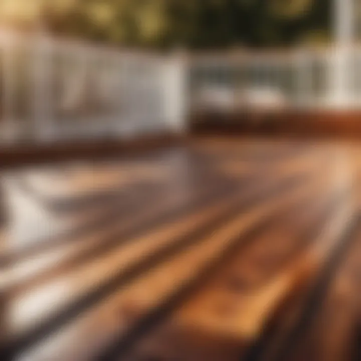 Wooden deck in preparation stage